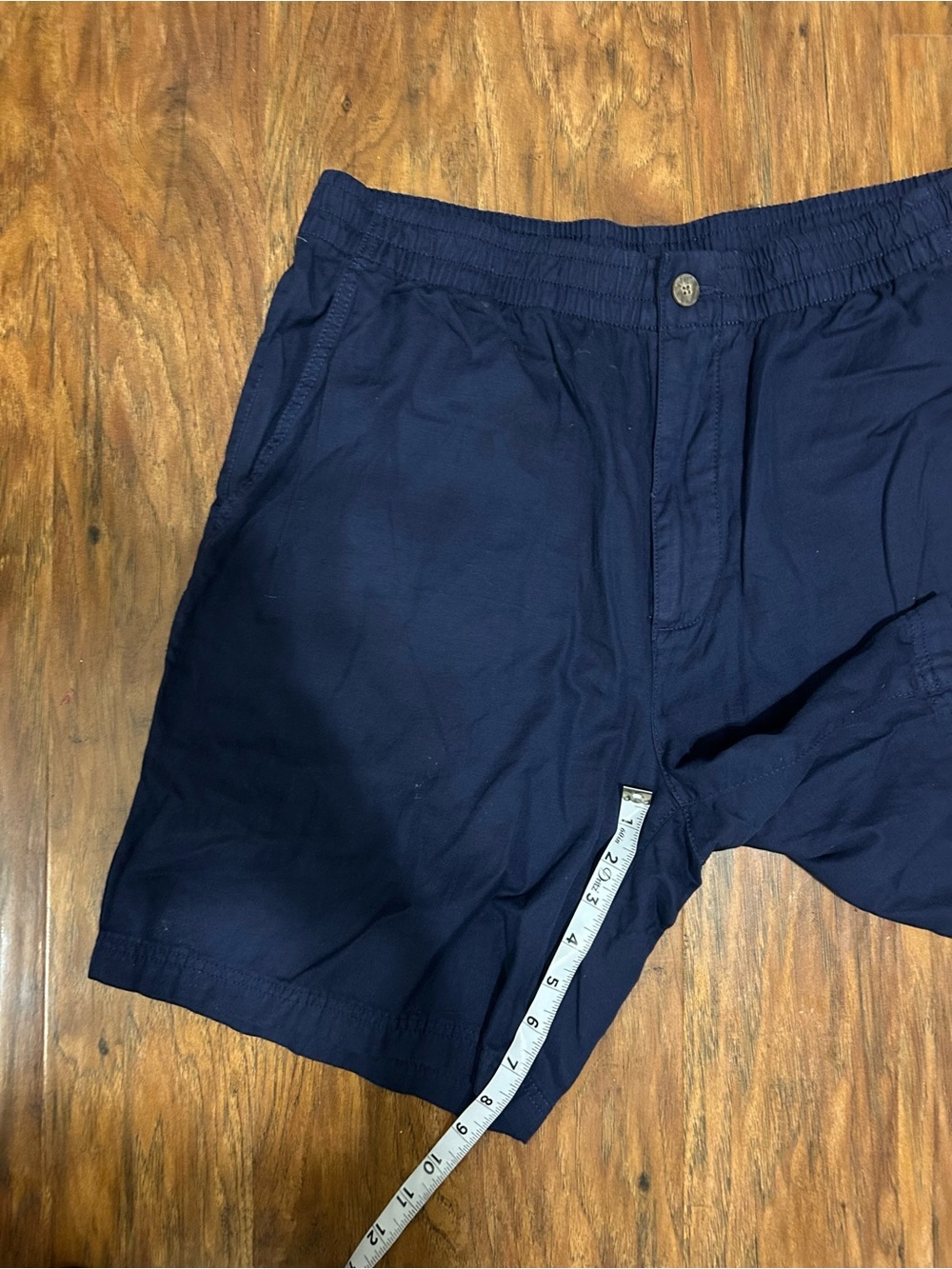 Caribbean Navy Blue Flat Front Men's Shorts With Pockets - Picture 3 of 5